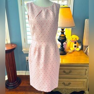 NWOT Tahari ballet pink floral golden zipper cut out back midi dress